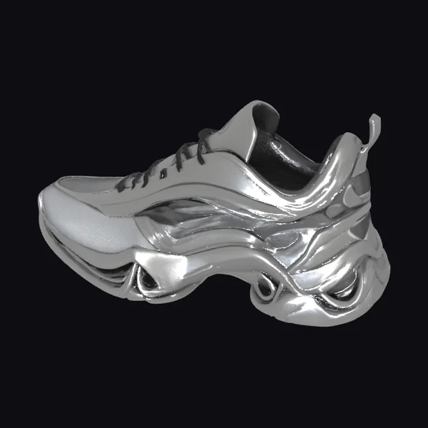 Futuristic Silver Sneaker