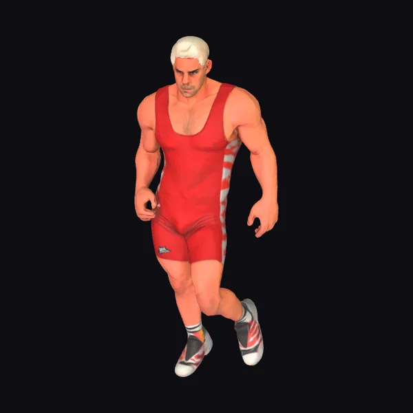 Wrestler in Red Singlet