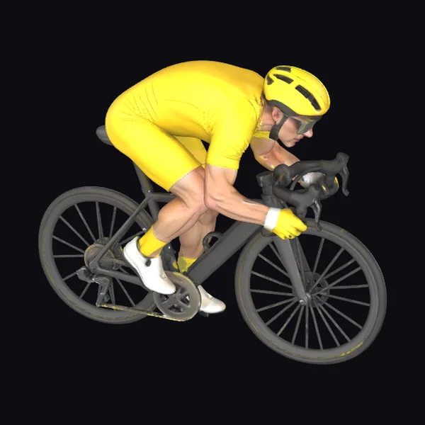 Cyclist in Yellow Gear