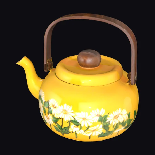 Yellow Floral Tea Kettle