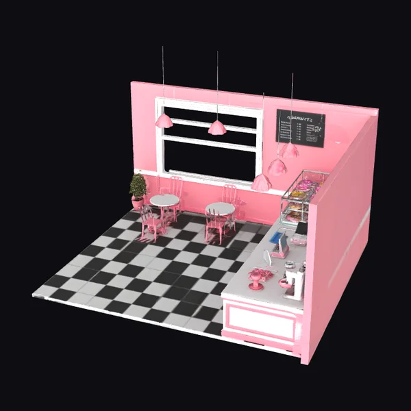 Pink Donut Shop Interior