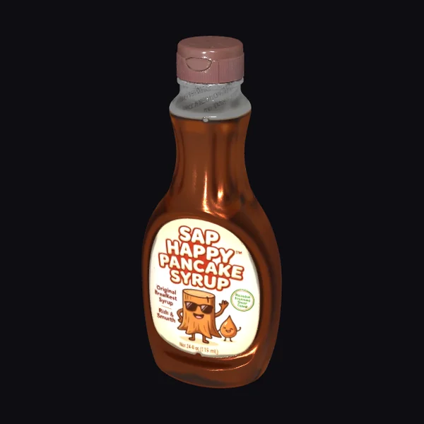 Syrup Bottle with Cartoon