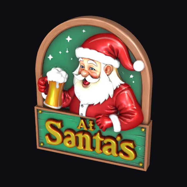 Santa Holding Beer Mug