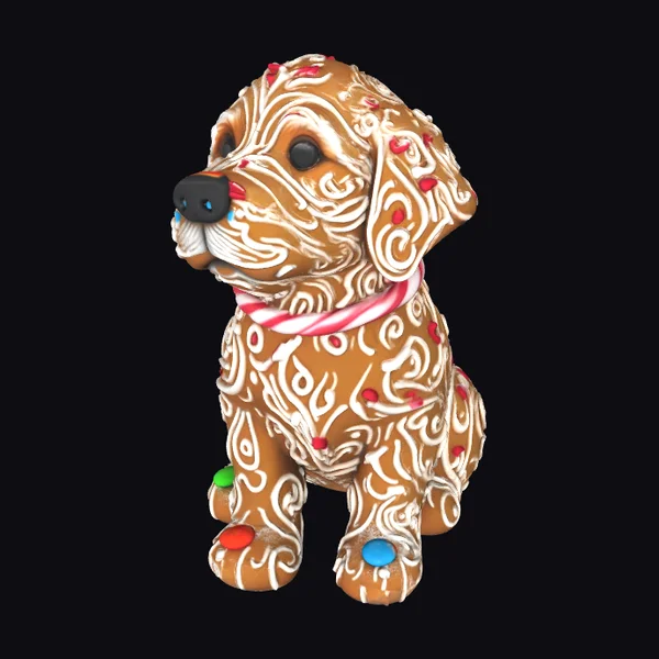 Gingerbread Dog Figurine