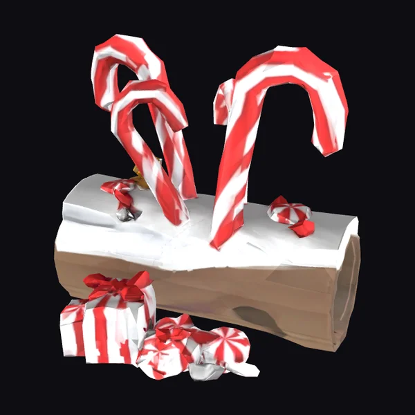 Candy Cane Log Scene