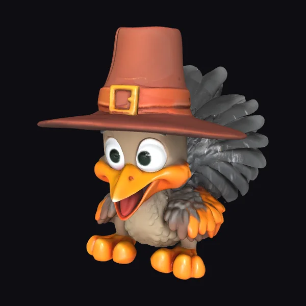 Cartoon Turkey in Hat