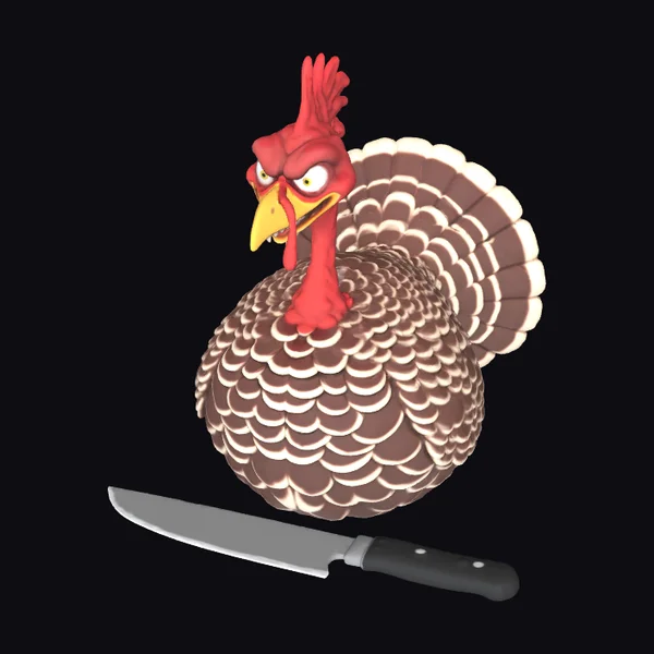 Angry Turkey with Knife