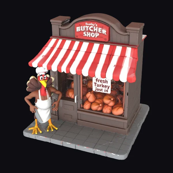 Turkey Butcher Shop Scene