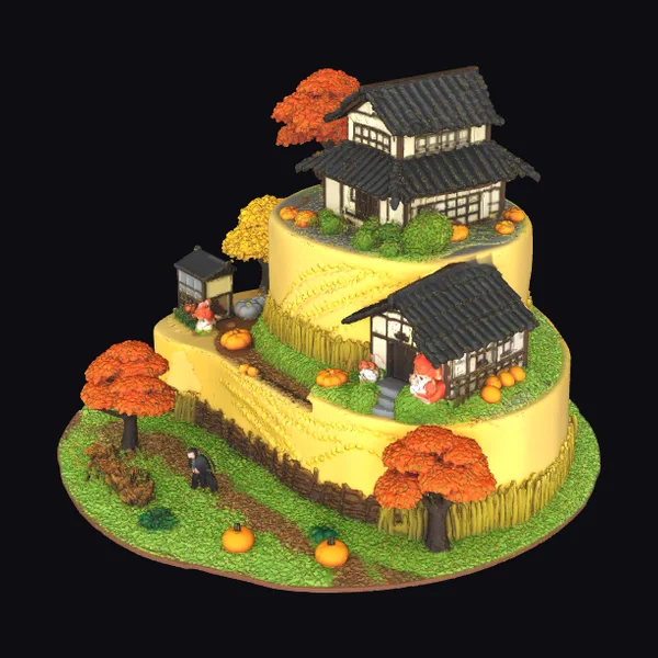 Autumn Village Cake