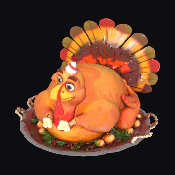 Smiling Turkey on Platter
