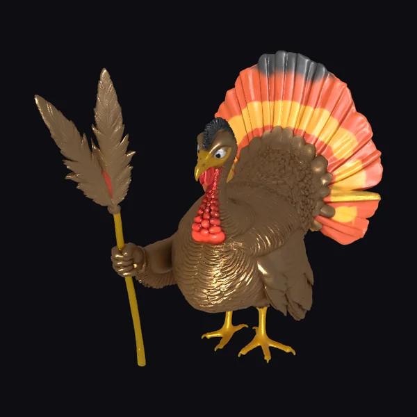 Brown Turkey with Feather