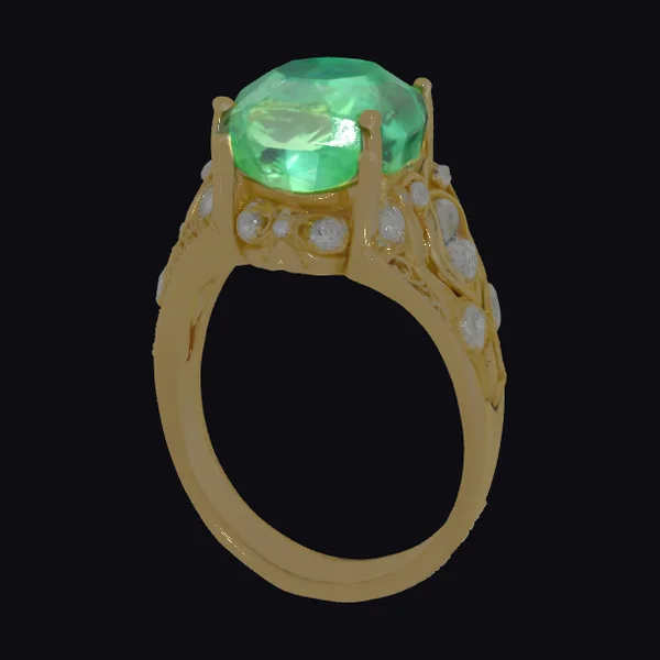 Gold Ring with Emerald