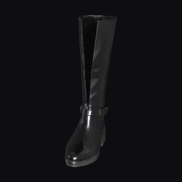 Tall Black Leather Boot
