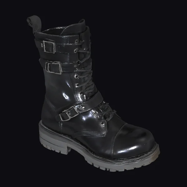 Black Leather Goth Boot