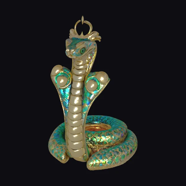 Golden Crowned Snake Ornament
