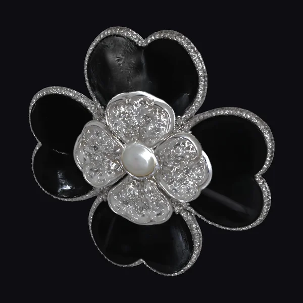 Black Flower Brooch