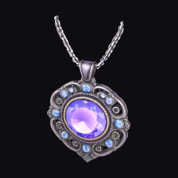 Ornate Purple Gemstone Necklace