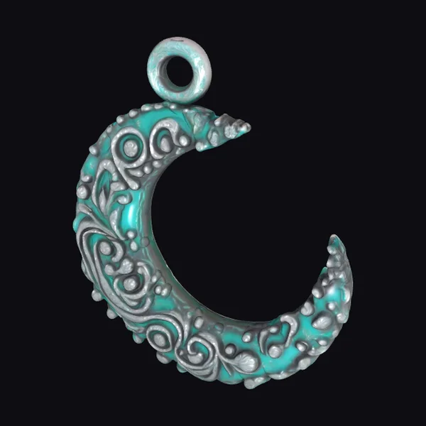 Elegant Carved Crescent Moon