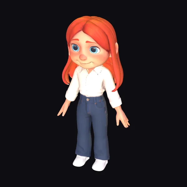 Animated Girl in Denim