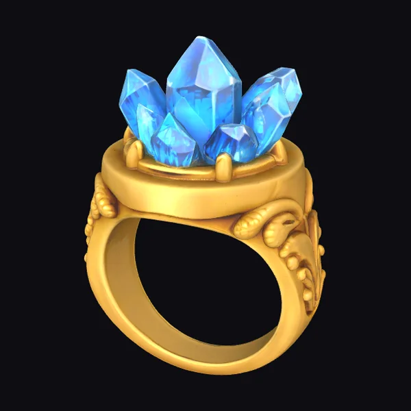 Golden Azure Crown Ring