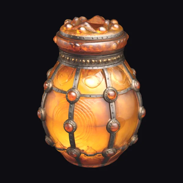 Golden Stained Glass Jar
