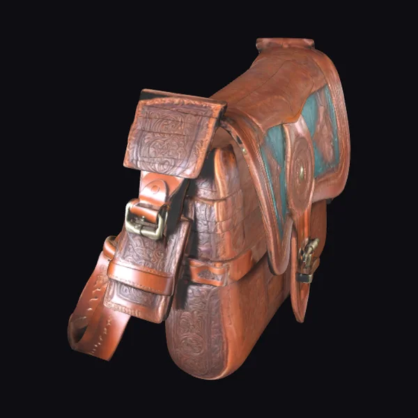 Brown Leather Saddle Bag