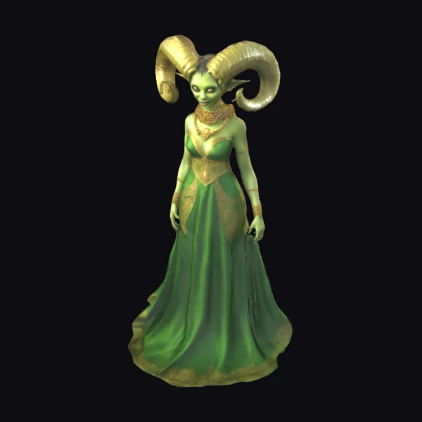 Green Alien Female Figure