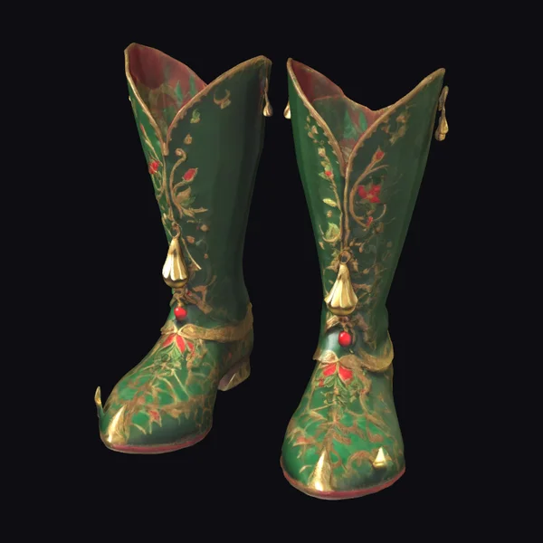 Ornate Green Elfin Boots