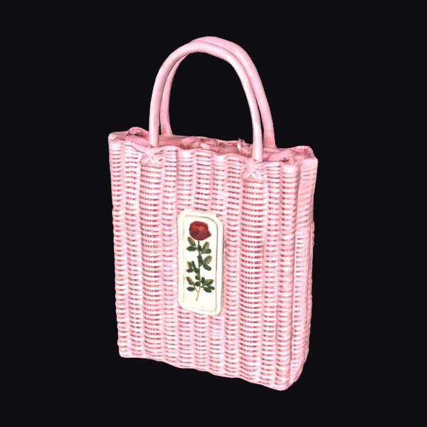 Pink Woven Tote Bag