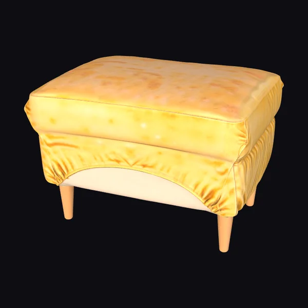 Yellow Tufted Ottoman