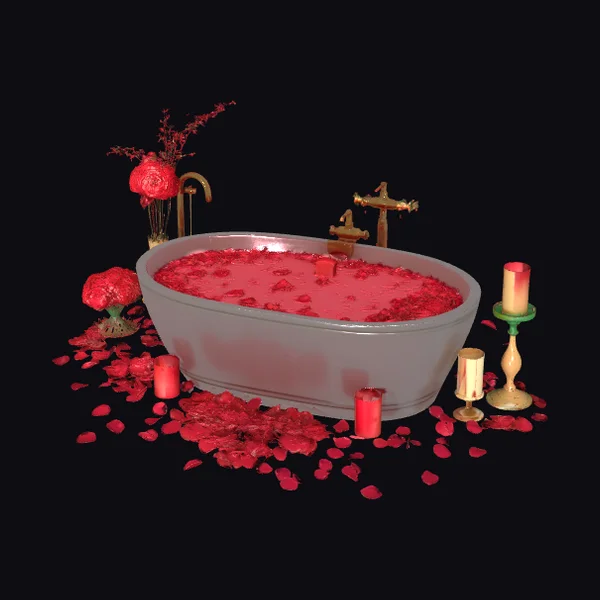Luxury Rose Petal Bathtub