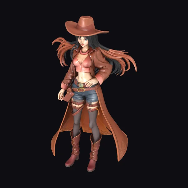 Anime Cowgirl Leather Outfit