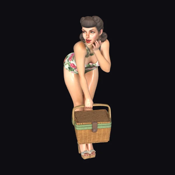 Woman with Picnic Basket