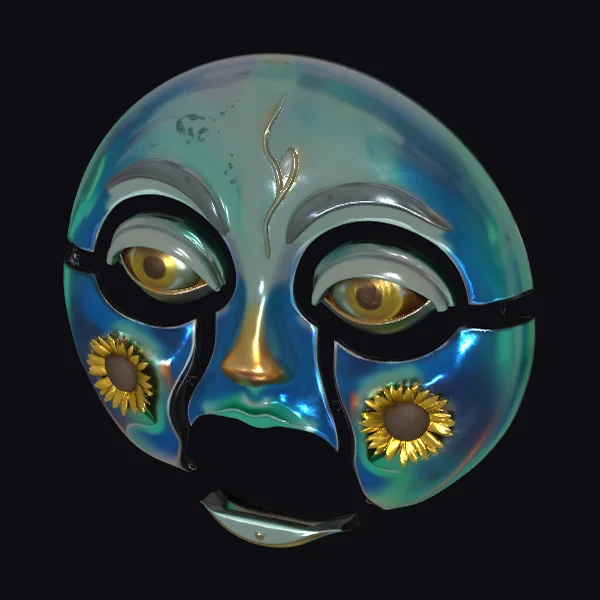 Mosaic Sunflower Face Mask