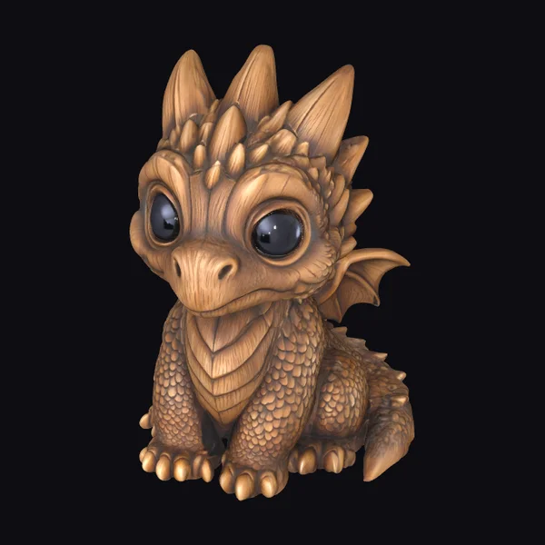 Wooden Dragon Figurine
