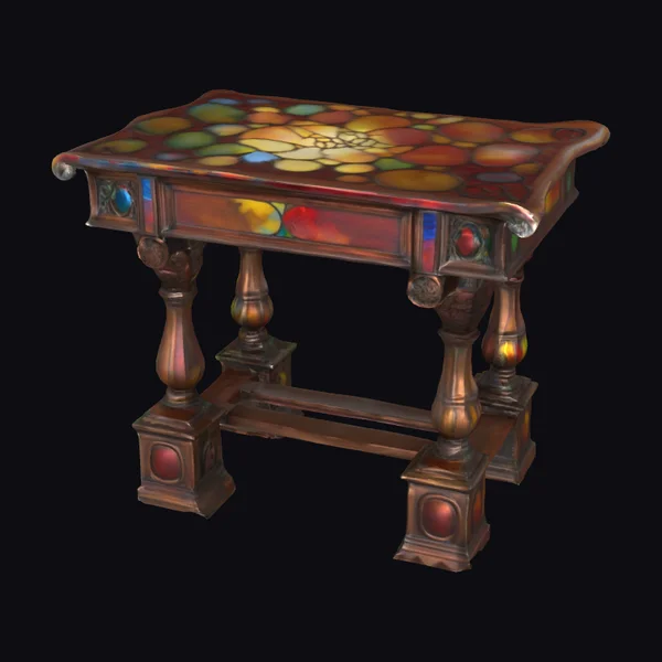 Stained Glass Wooden Table