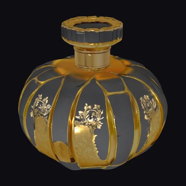 Golden Floral Perfume Bottle