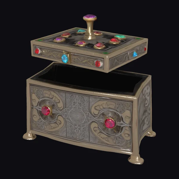 Ornate Gemstone Puzzle Box