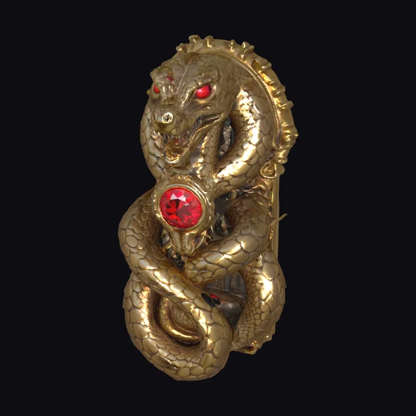 Golden Snake Brooch