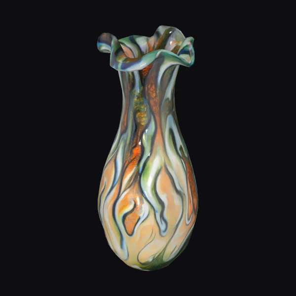 Abstract Carnival Glass Vase