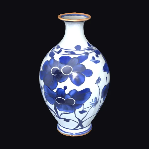 Cobalt Blue Floral Vase