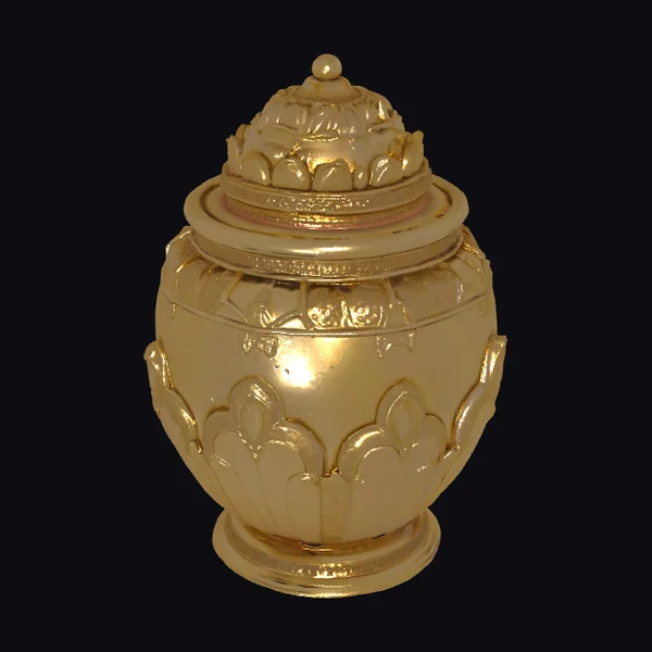 Golden Lotus Incense Container