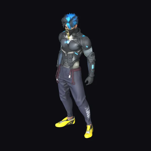 Cyberpunk Warrior Character