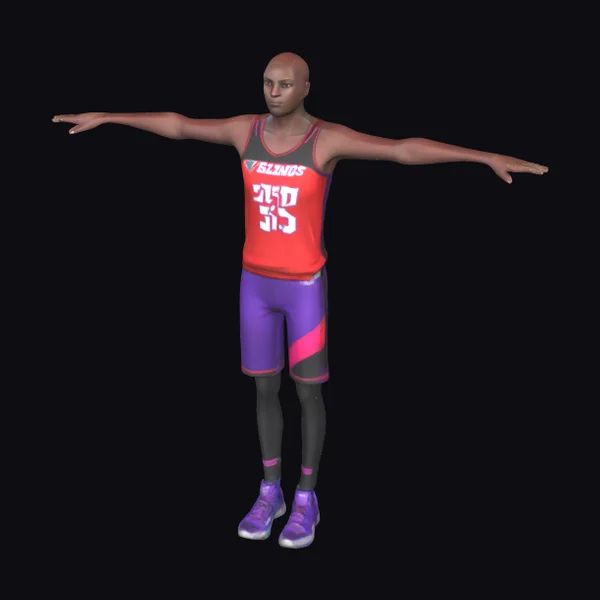 Bald Basketball Player T-Pose
