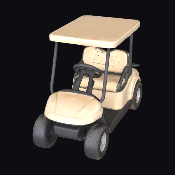 Beige Golf Cart