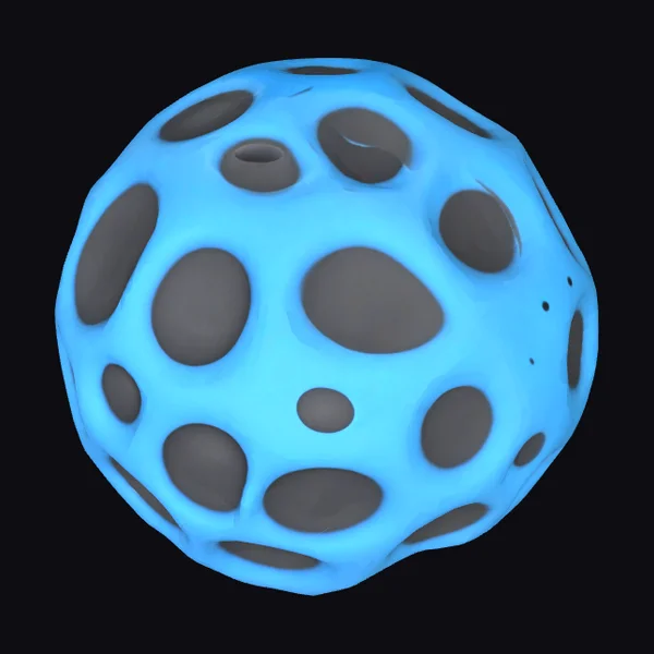 Blue Perforated Sphere