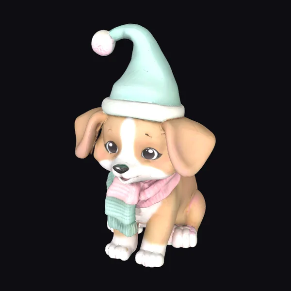 Cute Chibi Puppy Christmas