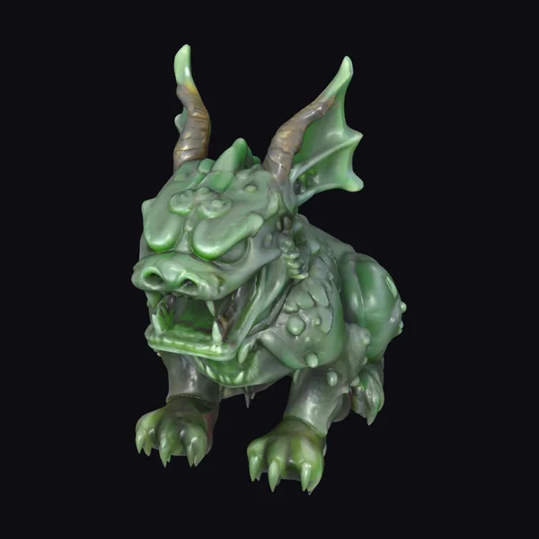 Green Jade Dragon Statue