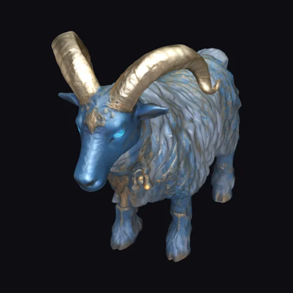 Golden Horned Blue Ram