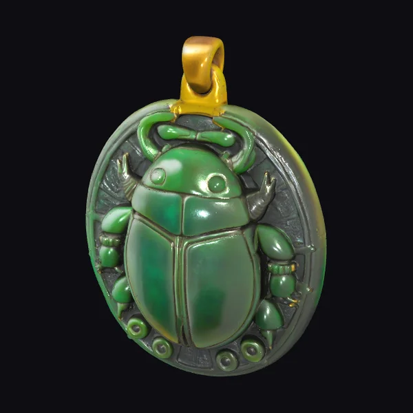 Green Scarab Beetle Pendant